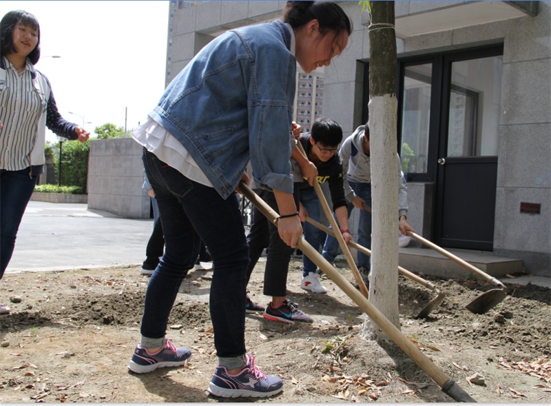 爱党在心  环保于行 ——yl23455永利官网携手校园管理中心开展红色环保志愿者活动